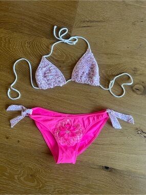 Girls' Pink Floral Two-Piece Swim Set